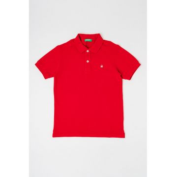 Tricou polo din bumbac pique cu logo