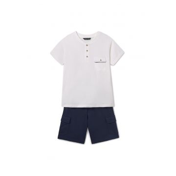Set tricou si pantaloni scurti baieti  6676 - Bumbac - Bleumarin