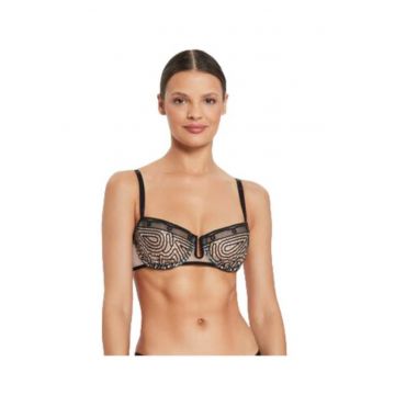 Sutien  negru/nude - poliester/elastan -