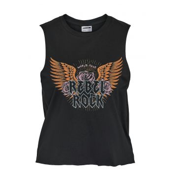 Top dama  27034002 - Bumbac - Negru