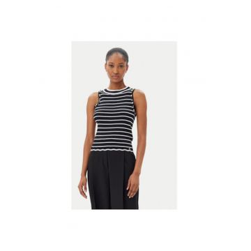 Top dama  ACMA001916 - Viscoza/Nylon - Alb/Negru