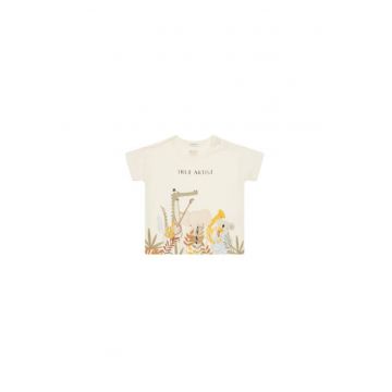 Tricou copii  3I1XA105R - Bumbac organic - Bej
