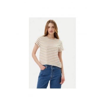 Tricou dama  723661-01 - Bumbac - Bej