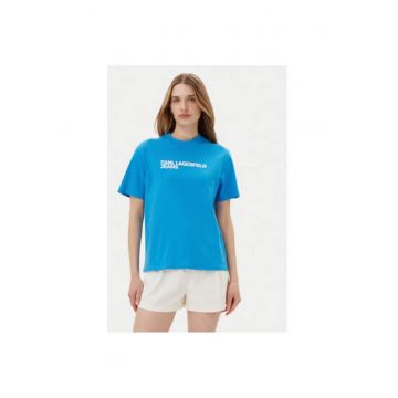 Tricou dama  A1W17005 - Bumbac organic - Albastru