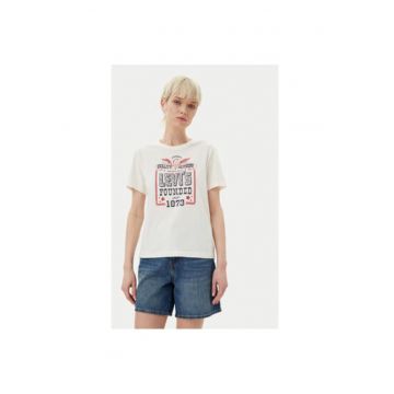 Tricou dama  A8802-0041 - Bumbac - Alb