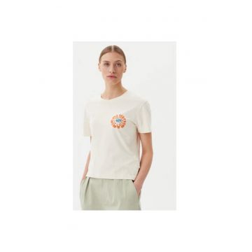 Tricou dama EQWZT03181 - Bumbac organic - Bej Tricou dama EQWZT03181 - Bumbac organic - Bej