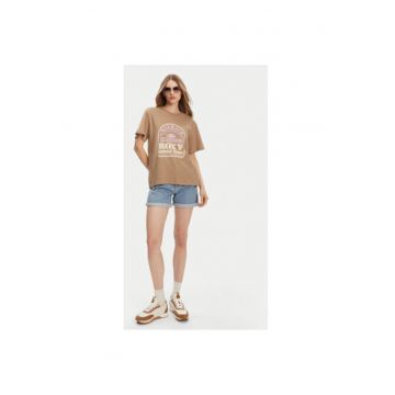 Tricou dama  ERJZT05912-CZU0 - Bumbac - Maro