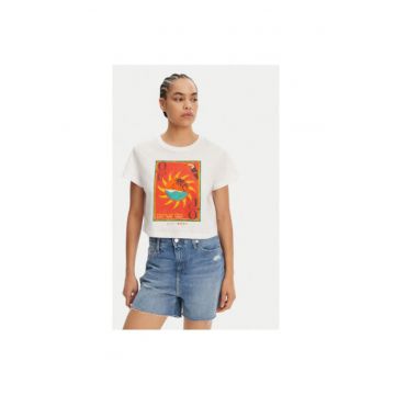 Tricou dama  ERJZT05921 - Bumbac - Alb