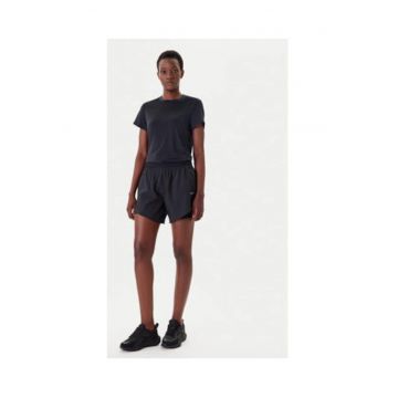 Tricou dama -  negru - 85% poliester reciclat - 15% elastan -