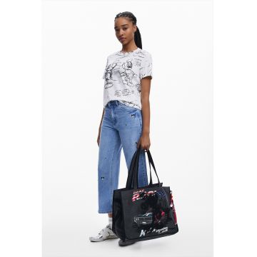 Tricou de bumbac cu model Mickey Mouse