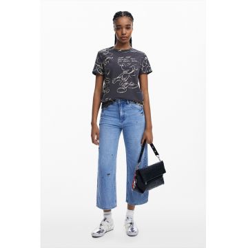 Tricou de bumbac cu model Mickey Mouse