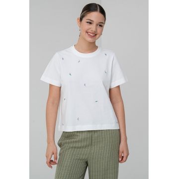 Tricou din bumbac organic cu broderie