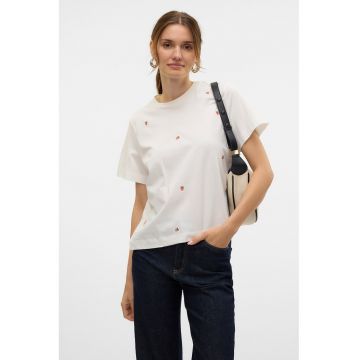 Tricou din bumbac organic cu broderie