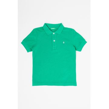 Tricou polo din bumbac pique cu logo