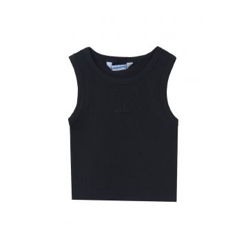 Top pentru fete  6032 - Bumbac/Elastan - Negru