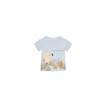 Tricou copii  3I1XA105R - Bumbac organic - Albastru deschis