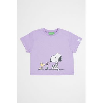 Tricou cu decolteu la baza gatului si Peanuts