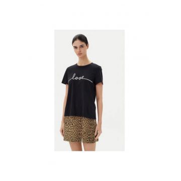 Tricou dama  10332587 - Bumbac organic - Negru