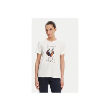 Tricou dama  11105029 - Bumbac/Elastan - Alb