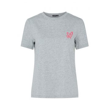 Tricou dama  17155082 - Bumbac organic - Gri