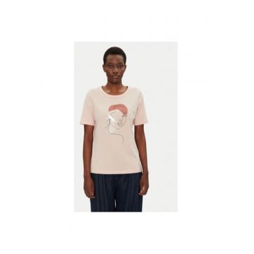 Tricou dama  20615408 - Bumbac - Roz