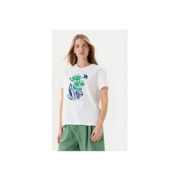 Tricou dama  3BL0D10AK - Bumbac - Alb