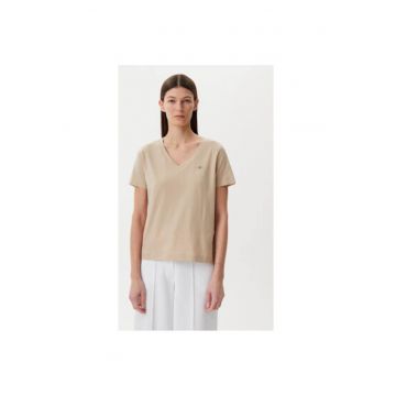Tricou dama  4200750 - Bumbac - Bej
