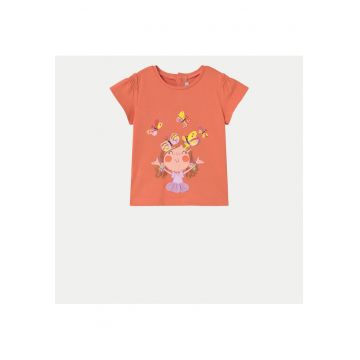 Tricou fete  1049 - Bumbac/Elastan - Portocaliu