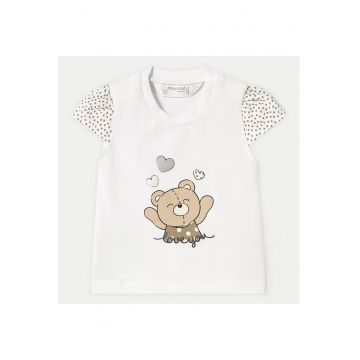 Tricou fete  1070 - Bumbac/Elastan - Alb
