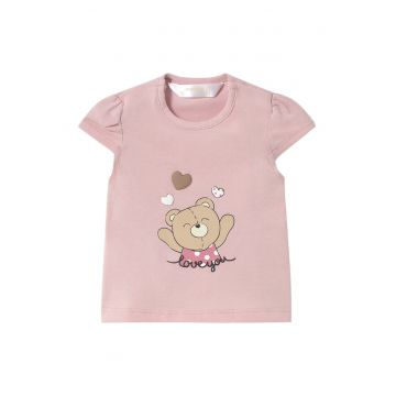 Tricou fete  1070 - Bumbac/Elastan - Roz