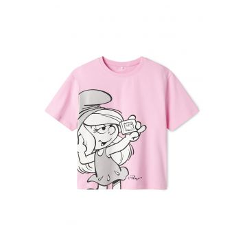 Tricou fete  13241788 - Bumbac/Elastan - Roz