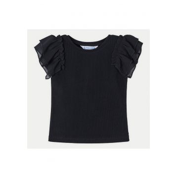 Tricou fete  3013 - Bumbac/Poliester - Negru