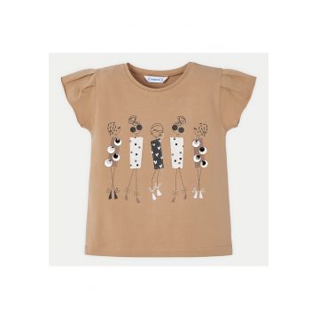 Tricou fete  3015 - Bumbac/Elastan - Bej