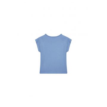 Tricou fete  3I1XC10P1 - Bumbac organic - Albastru