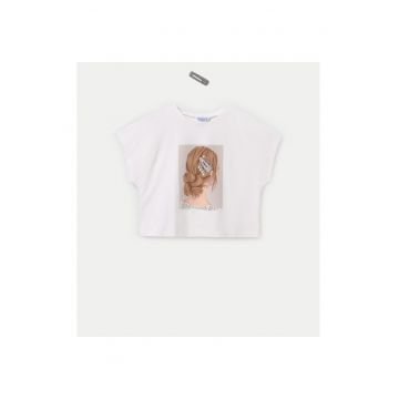 Tricou fete  6021 - Bumbac - Ecru