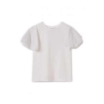 Tricou fete  6022 - Bumbac/Poliester - Ecru