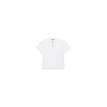 Tricou pentru baieti  3F4JC10NN - Bumbac/In - 122 CM - Alb