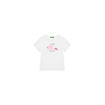 Tricou pentru fete  3I1XG10JJ - Bumbac - Alb