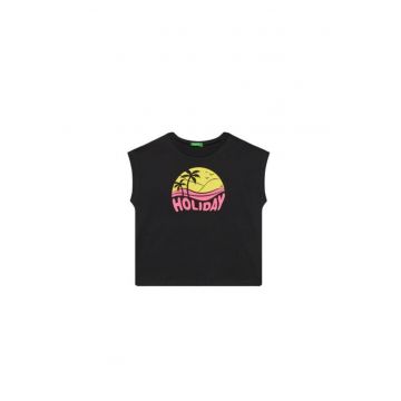 Tricou pentru fete  3JERC10PB - Bumbac - Negru