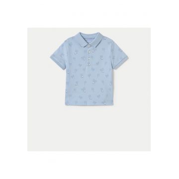 Tricou Polo baieti  1109 - Bumbac/Elastan - Albastru deschis