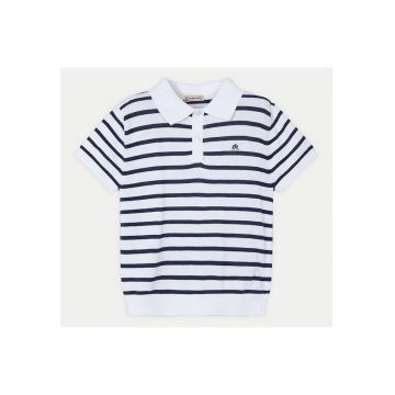 Tricou Polo baieti  3104 - Bumbac/Poliamida - Alb