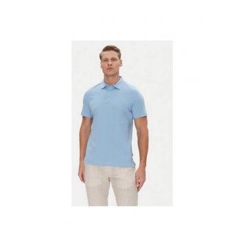 Tricou polo barbati  10019307 30045540 - Bumbac organic - Albastru deschis