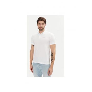 Tricou polo barbati Ea7 Emporio Armani - 8NPF14 PJVQZ - Bumbac - Alb