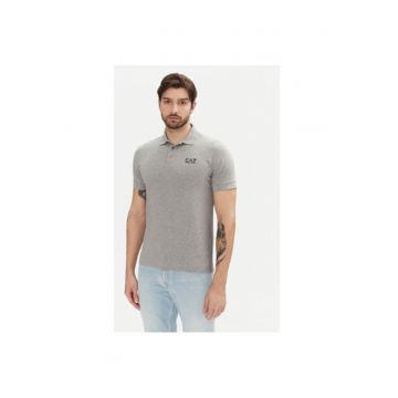 Tricou polo barbati Ea7 Emporio Armani - 8NPF14 PJVQZ - Bumbac - Gri