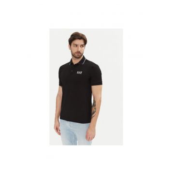 Tricou polo barbati Ea7 Emporio Armani - 8NPF16 PJVUZ - Bumbac - Negru