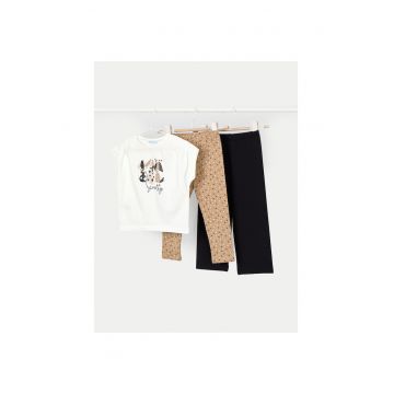 Set tricou si colanti fete  3707 - Bumbac - 2 ani - Multicolor