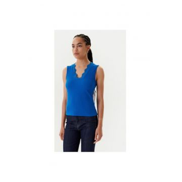 Top dama  251-DADILO - Poliester reciclat/Viscoza - Albastru