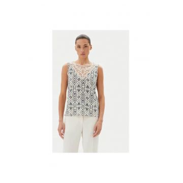 Top dama  model 15296246 - material Poliester - culoare Ecru