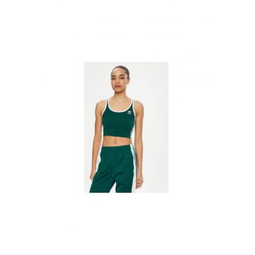 Top slim fit crop cu decolteu amplu