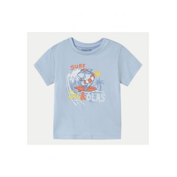 Tricou baieti  1065 - Bumbac - 4 ani - Albastru deschis